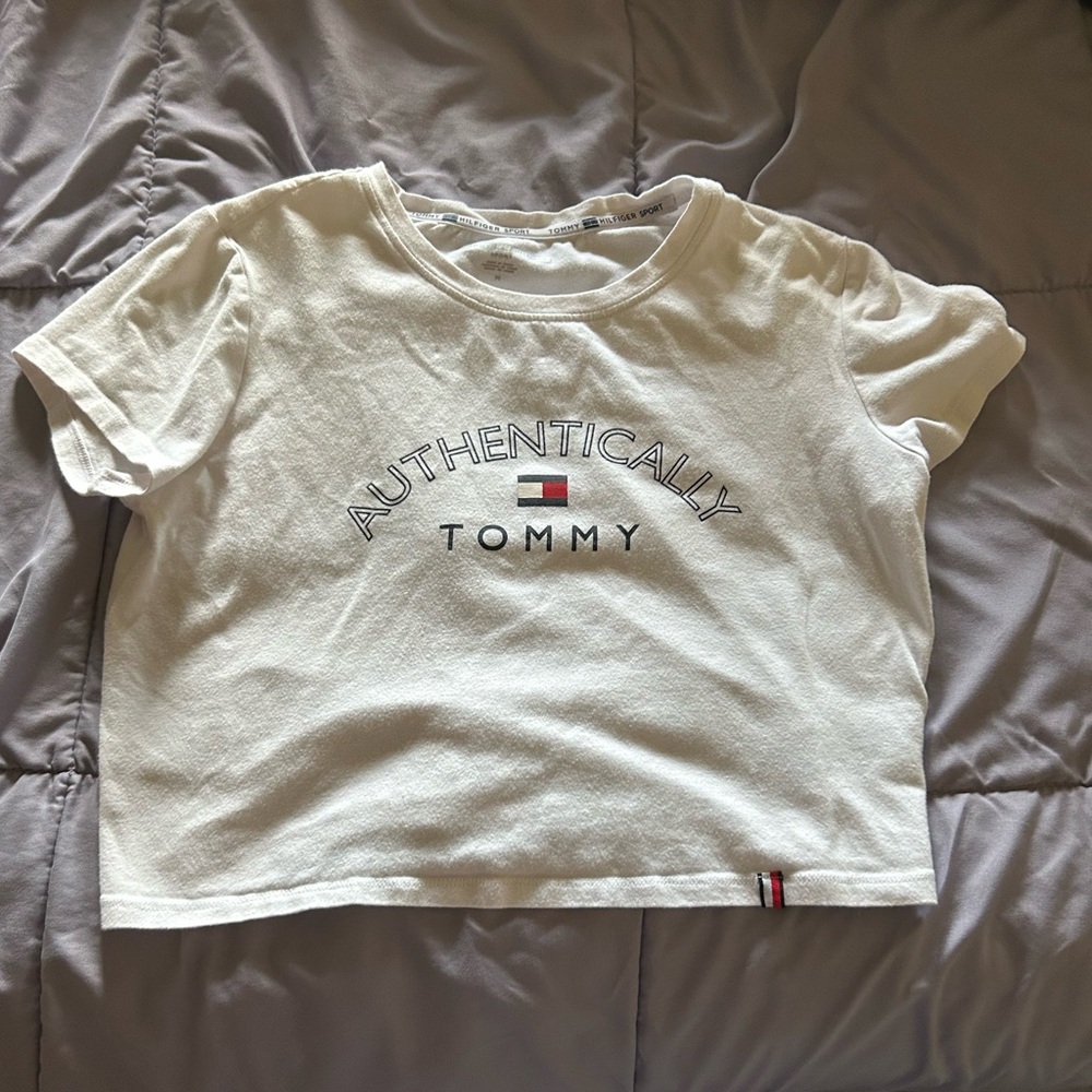 Tommy Hilfiger White Short Sleeve Tee Casual Cotton